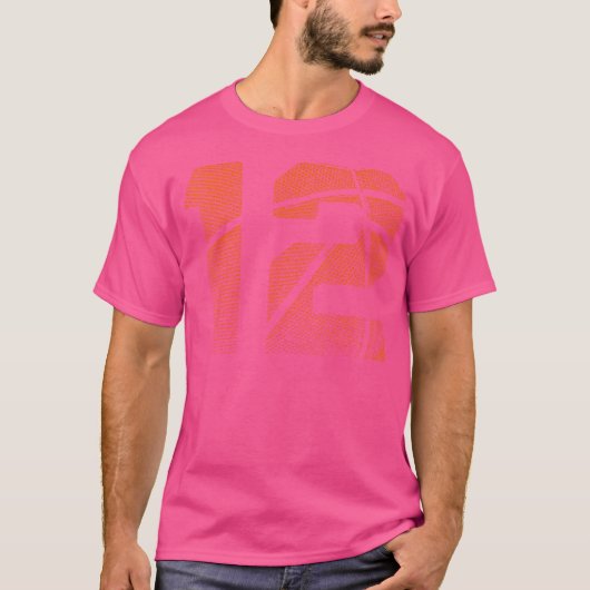 12e verjaardag jongen basketbalspeler basketbal 12 t-shirt (Voorkant)