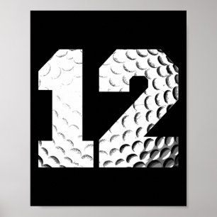 12e Verjaardag Jongen Golf Speler Golf 12 jaar oud Poster