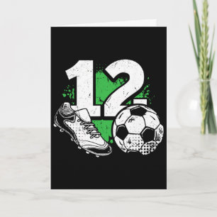12e verjaardag Jongen Voetballer Voetbal 12 Jaar Kaart
