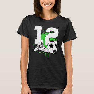 12e verjaardag jongens 12 jaar voetballer Football T-shirt
