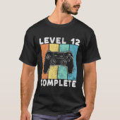 12e verjaardag jongens gaming level 12 compleet 12 t-shirt (Voorkant)
