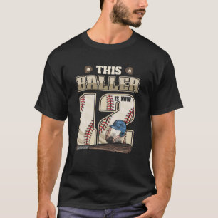 12e verjaardag jongens Twaalf jaar oud Baseball Pl T-shirt
