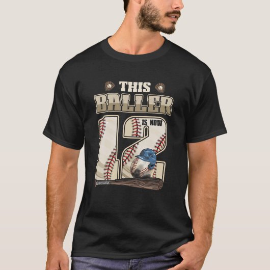 12e verjaardag jongens Twaalf jaar oud Baseball Pl T-shirt (Voorkant)