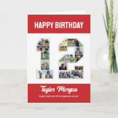 12e verjaardag Jubileum nummer 12 fotocollage Kaart (Voorkant)