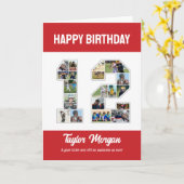 12e verjaardag Jubileum nummer 12 fotocollage Kaart (Gele Bloem)