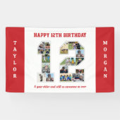 12e verjaardag Jubileum nummer 12 fotocollage Spandoek (Horizontaal)