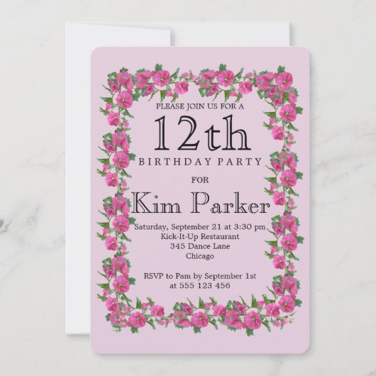 12e verjaardag kaart (Voorkant)