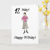 12e verjaardag Kaart voor een jongen (Gele Bloem)