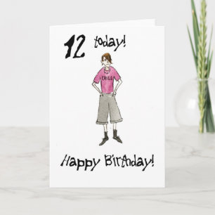 12e verjaardag Kaart voor een jongen