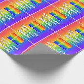 12e verjaardag: kleurrijk, vun regenboogpatroon #  cadeaupapier (Hoek)