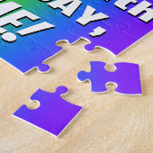 12e verjaardag: kleurrijk, vun regenboogpatroon # legpuzzel (Zijkant)