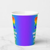 12e verjaardag: kleurrijk, vun regenboogpatroon # papieren bekers (Links)