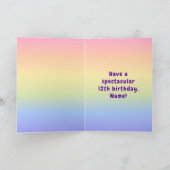 12e verjaardag: kleurrijke regenboog # 12, Naam va Kaart (Binnen)