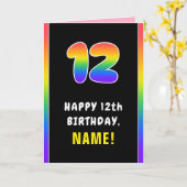 12e verjaardag: kleurrijke regenboog # 12, Naam va Kaart (Gele Bloem)