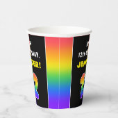 12e verjaardag: kleurrijke regenboog # 12, Naam va Papieren Bekers (Rechts)