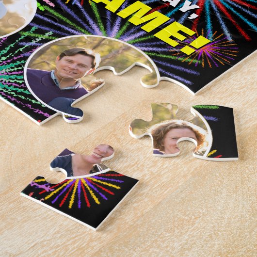 12e verjaardag: Leuke regenboog #, Aangepaste naam Legpuzzel (Zijkant)