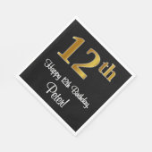 12e verjaardag ~ Luxurieuze Faux Gold-look # Servet (Hoek)