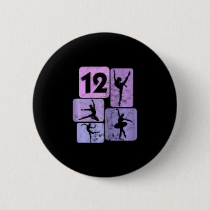12e Verjaardag Meisje Danser Ballet Ballerina 12 j Ronde Button 5,7 Cm