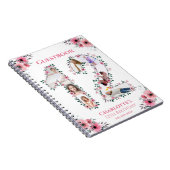 12e verjaardag meisje Foto collage roze ventilator Notitieboek (Rechterzijde)