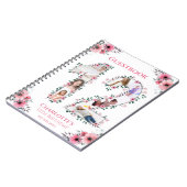 12e verjaardag meisje Foto collage roze ventilator Notitieboek (Linkerzijde)