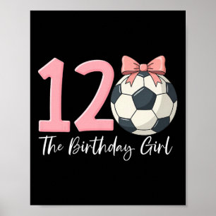 12e verjaardag meisje voetbal Byll Coquette Roze 1 Poster