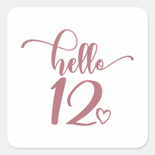 12e verjaardag meisjes 12 Hallo 12 jaar twaalf jaa Vierkante Sticker (Voorkant)