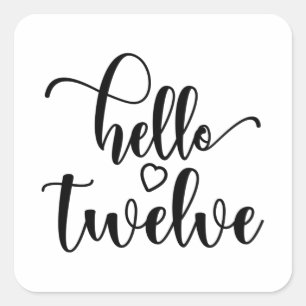 12e verjaardag meisjes 12 Hallo 12 jaar twaalf jaa Vierkante Sticker