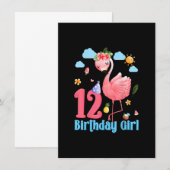 12e verjaardag meisjes Flamingo 12 jaar oud tropis Kaart (Voorkant / Achterkant)