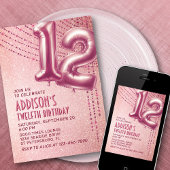 12e verjaardag meisjes Roos goud Kaart