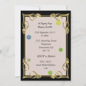 12e verjaardag, met bloembranen kaart (Achterkant)