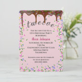 12e verjaardag met chocolade ijsjes en strooisel kaart (Staand voorkant)