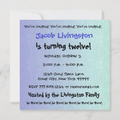 12e verjaardag Moderne Blauw en zwart W691 Kaart (Achterkant)