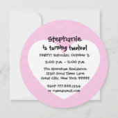 12e verjaardag Moderne Roze en Zwarte W689B9 Kaart (Achterkant)