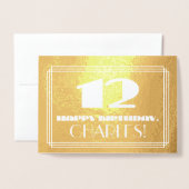 12e verjaardag: naam + Art Deco geïnspireerd look  Folie Kaarten (Voorkant met envelop)
