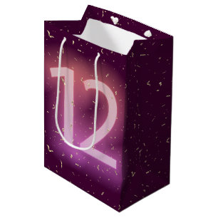 12e verjaardag Neon bord met gouden confetti Medium Cadeauzakje