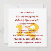 12e verjaardag of eender welk jaar zwart Rood STAR Kaart (Achterkant)