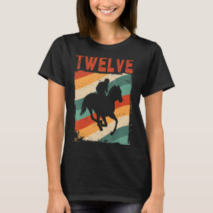 12e verjaardag Paardenrennen 12 jaar oud meisje B T-shirt