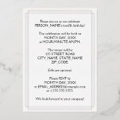 12e verjaardag Partij - Legant Manuscript + de Naa Folie Uitnodiging (Achterkant)