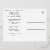 12e verjaardag party ~ Art Deco Style "12" + naam Folie Uitnodiging Briefkaart (Achterkant)