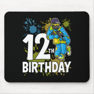 12e Verjaardag Party Paintll Speler Gamer 12 jaar Muismat