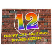 12e verjaardag: Plezier, op graffiti geïnspireerde Groot Cadeauzakje (Voorkant)