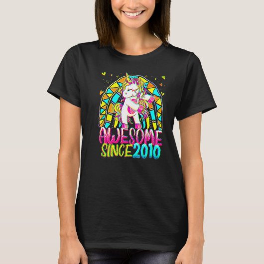 12e verjaardag regenboog 12 jaar oude Flossing Uni T-shirt (Voorkant)
