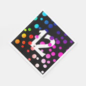 12e verjaardag RegenboogStippen op zwart Servet (Hoek)