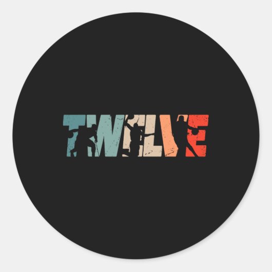 12e verjaardag Retro Basketball 12 jaar oude jonge Ronde Sticker (Voorkant)
