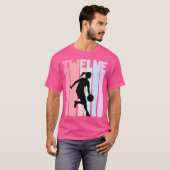 12e verjaardag Retro basketballer 12 jaar oud T-shirt (Voorkant volledig)