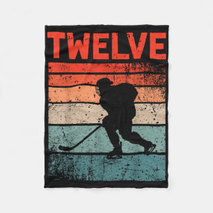 12e verjaardag Retro Ice Hockey 12 jaar oude jonge Fleece Deken