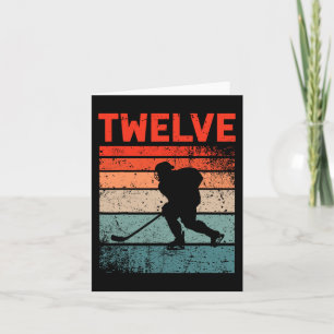 12e verjaardag Retro Ice Hockey 12 jaar oude jonge Kaart