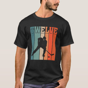 12e verjaardag Retro Ice Hockey 12 jaar oude jonge T-shirt