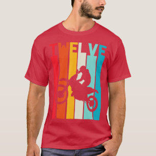 12e verjaardag Retro Motocross 12 jaar jongens mei T-shirt