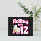 12e verjaardag Roller Skating 12 jaar oud schaats Briefkaart (Staand voorkant)